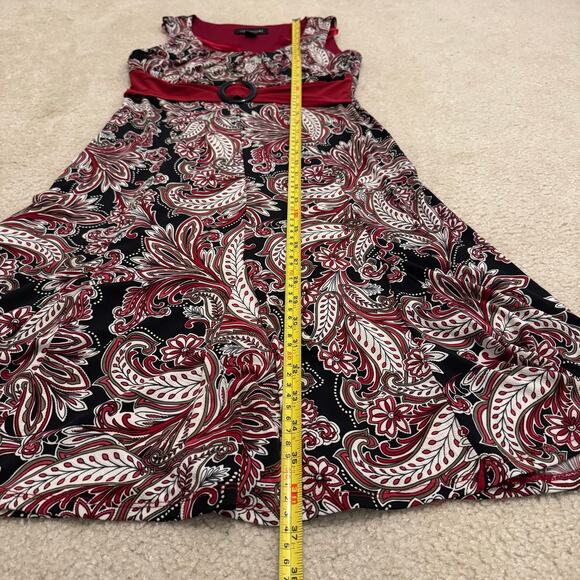 Perceptions Y2K Belted Scoop Neck Sleeveless Mini Dress Size PXS Red Black - Picture 7 of 7